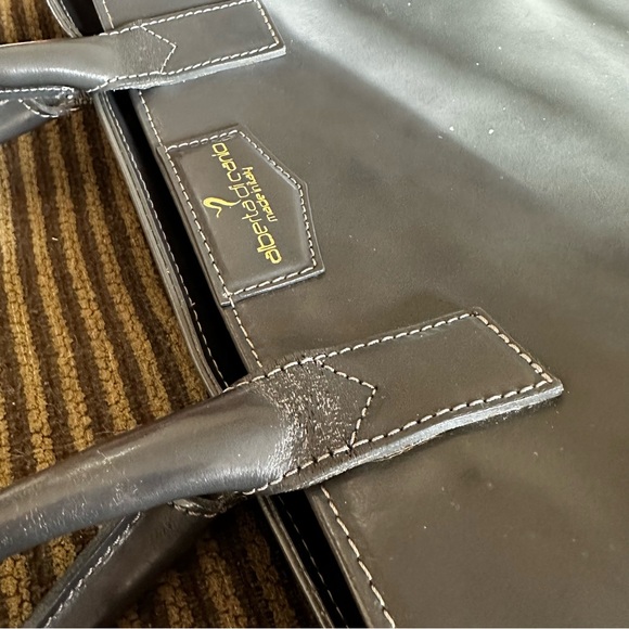 ALBERTA Di CANIO Grey Leather Tote Bag - Picture 4 of 9